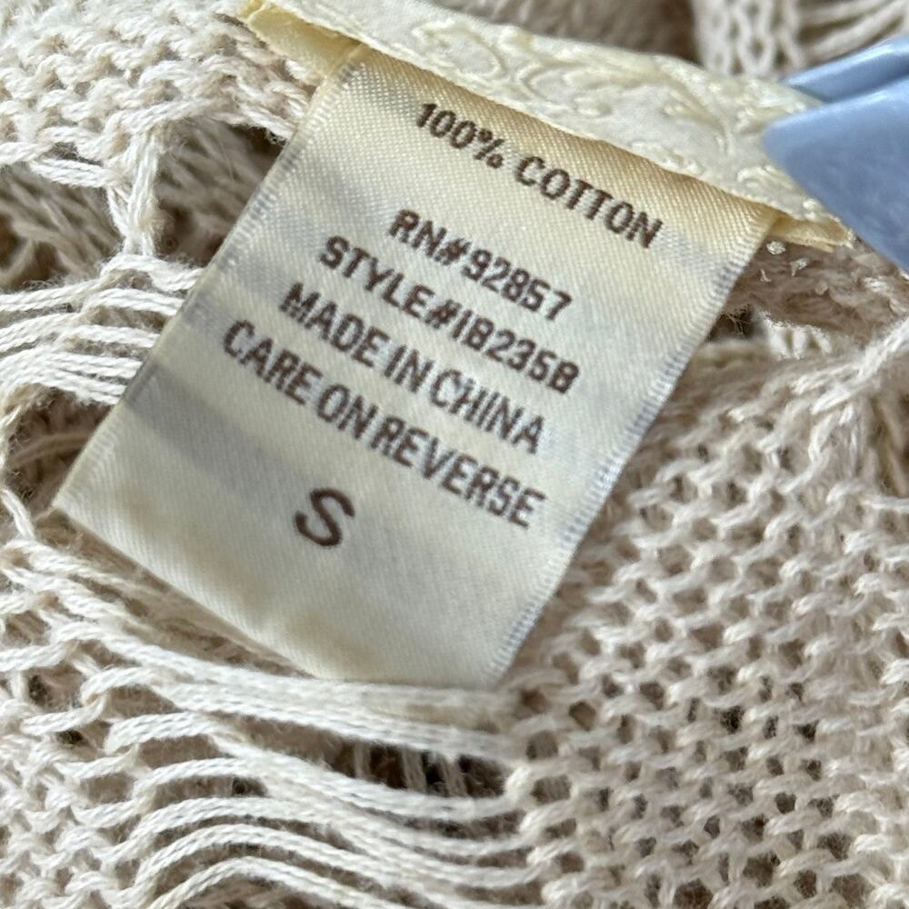 Y2k Open Knit Fringe Cardigan Sweater Fairy Grunge Gloomy Coquette Goblincore S - Picture 6 of 8